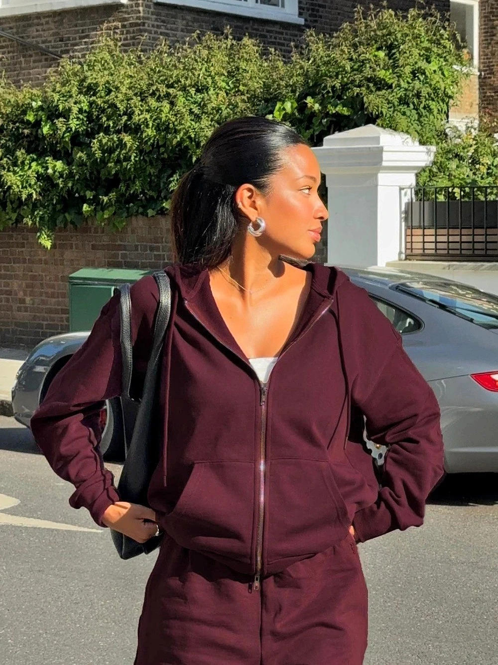Princess Polly All Day Oversized Hoodie in Wine